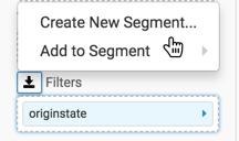 Selecting 'Create New Segment' from a menu