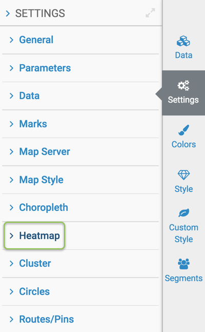 Heatmap settings