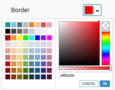 Table cell 'Border' color option