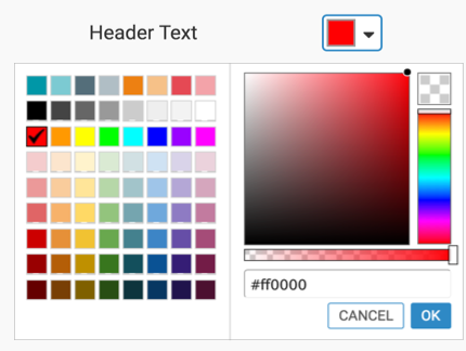 Table 'Header Text' color option
