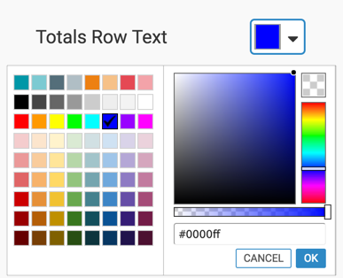 Table 'Totals Row Text' color option
